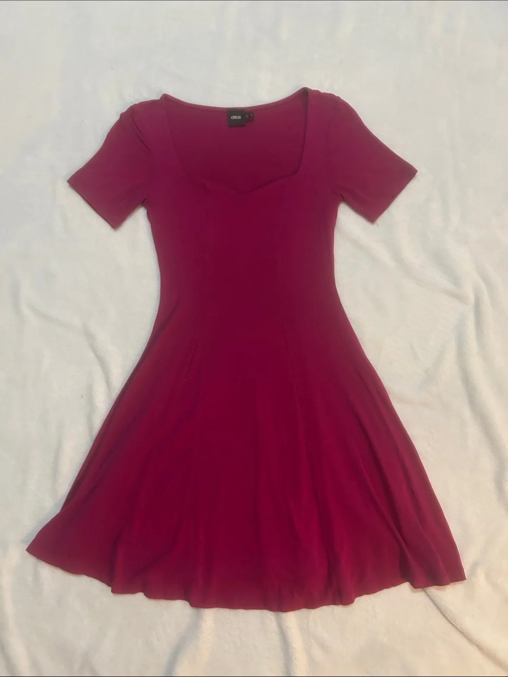 ASOS Women’s Dress Short-Sleeve Jersey Fit & Flare Sweetheart in Pink - Size 6